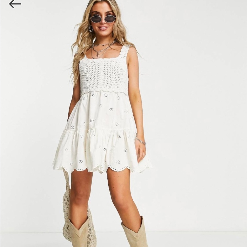 ASOS DESIGN Crochet babydoll mini dress